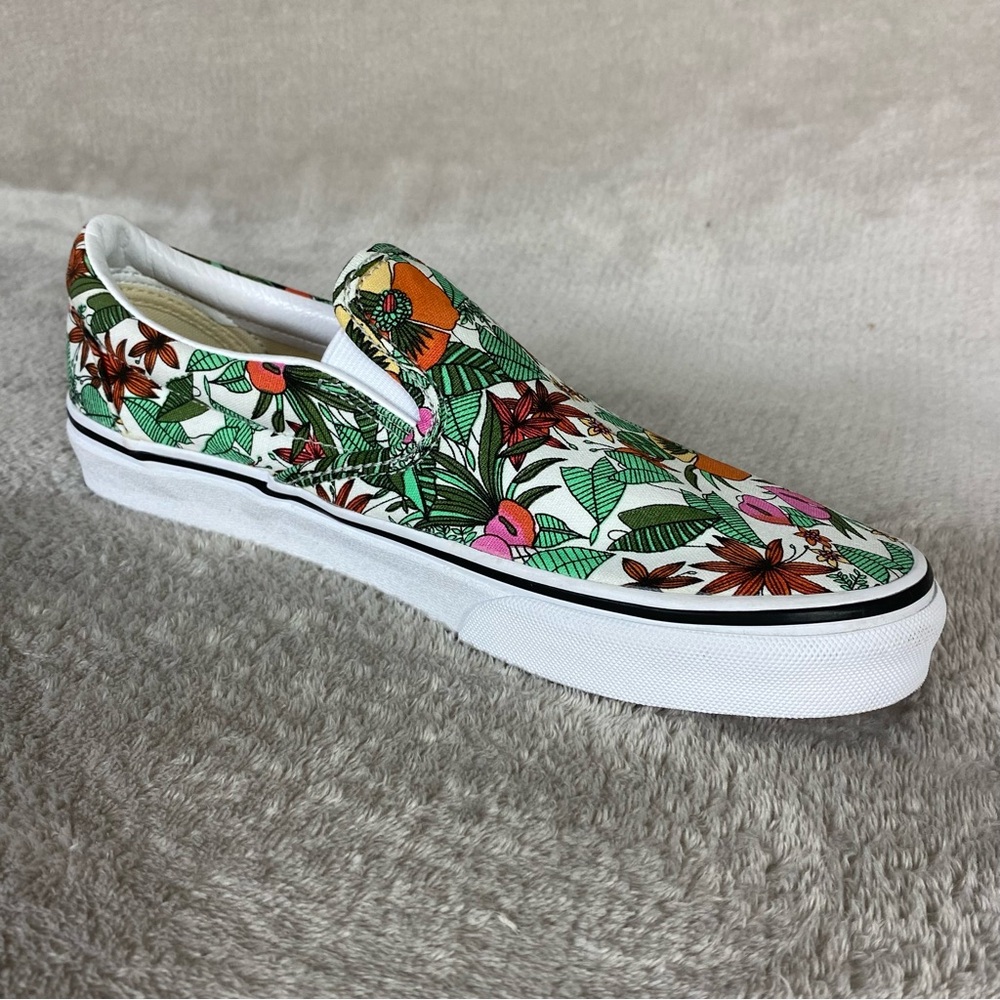 Vans Classic Slip-On Shoes Mens Size 6.5 Womens 8 Floral Canvas Skate Casual NEW - Picture 6 of 10